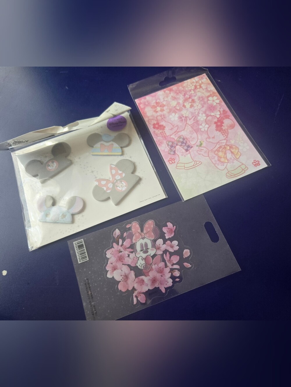 Disney Stationary, Notepad Set, Minnie Mouse Sakura Sticker And Postcard